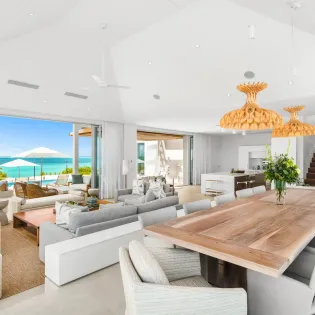 2.4 b.e. grace bay beachfront 5bd kitchen living
