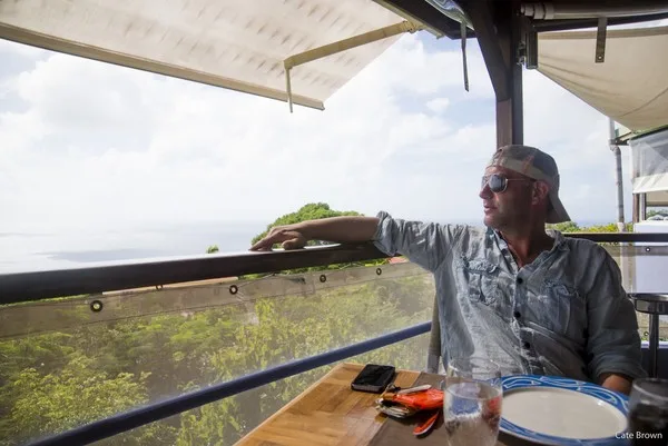 WIMCO Villas, Taking in the view at Santa Fe restaurant, St Barths.