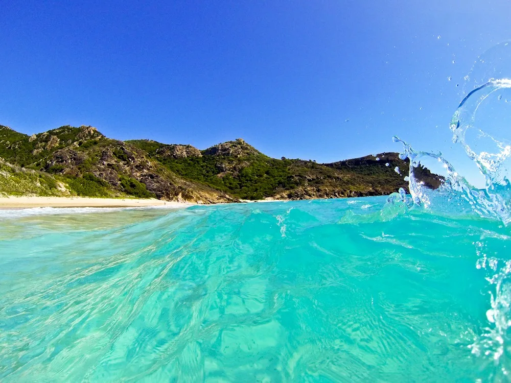 Saline's crystal clear water is ideal for swimming and body surfing.