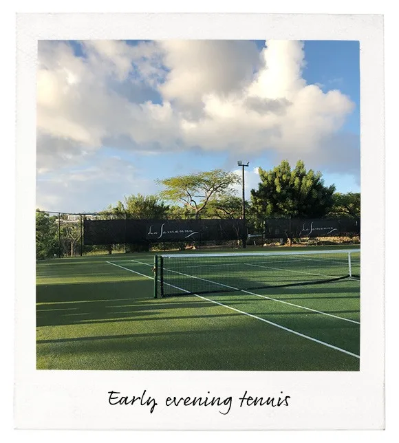 Tennis court at La Samanna Hotel, St Martin