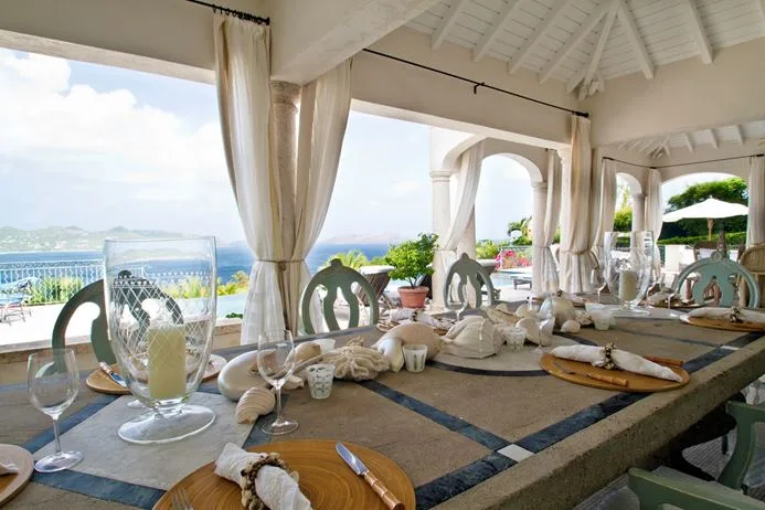 dinner at the villa in st barts
