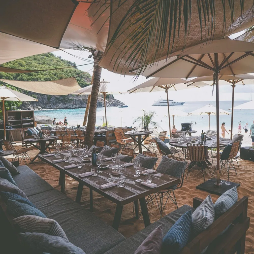 Shellona on the beach, shellona, St. Barths, restaurant, beachfront, shell beach, 