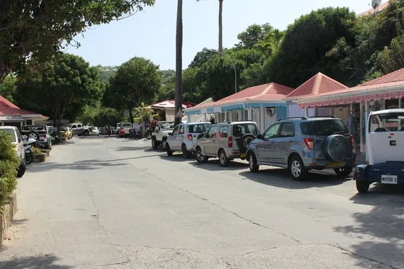 Shops along downtown St. Jean Beach. Photo by Berit Baugher.
