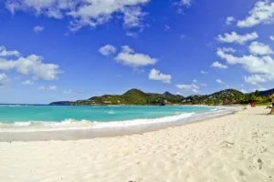 St. Jean offers a nice long stretch of white sand to walk along.