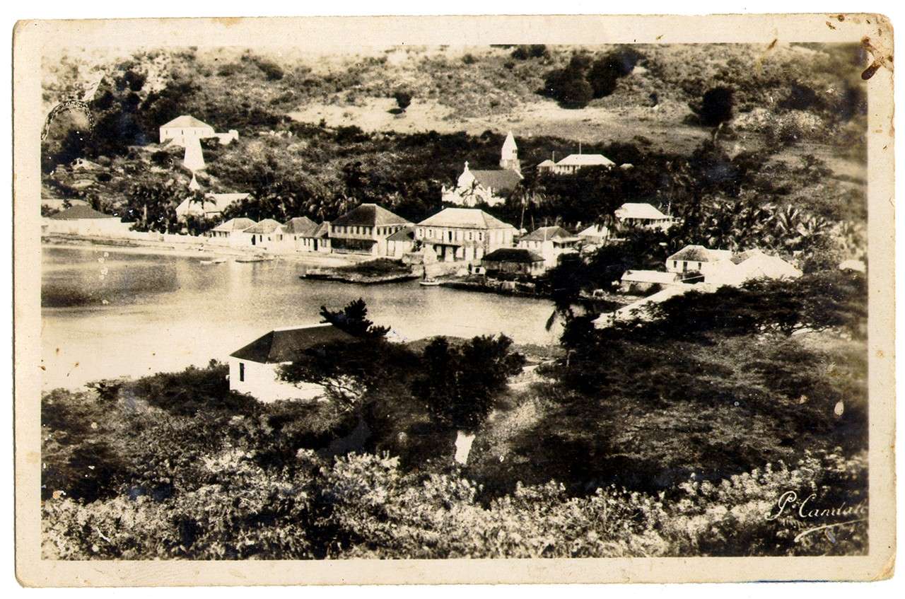 View of shops and buildings in town, Gustavia, St. Barthelemy (St