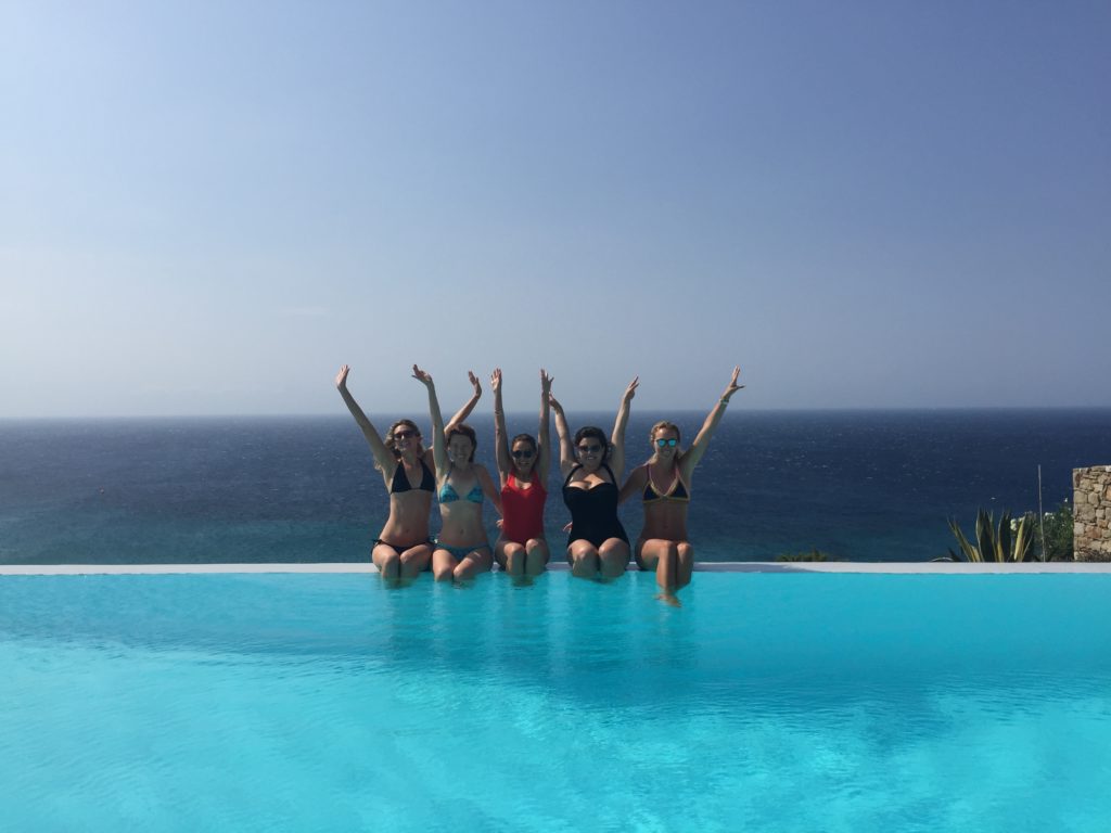 With friends at a villa in Mykonos, Greece, WIMCO Villas, Villa Pool