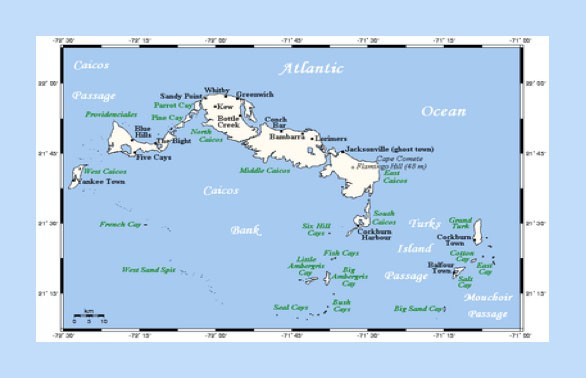 Map of Turks and Caicos