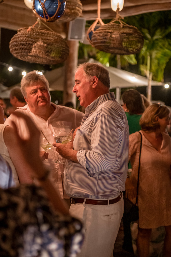 Marshall Calder of Nocturne Villas speaking at an event for St. Barths villa owners
