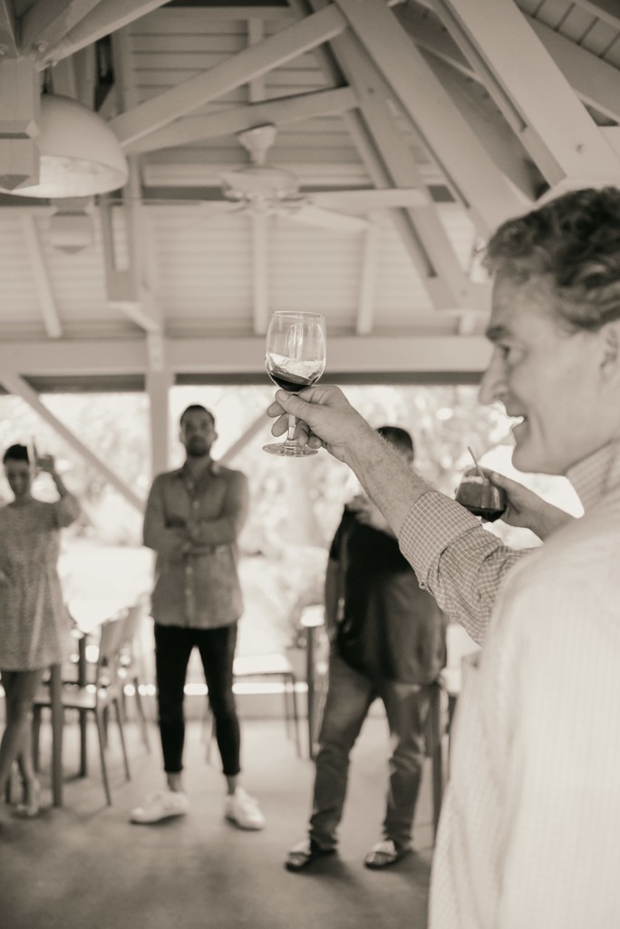 Stiles Bennet, US-Based president of WIMCO St Barth Properties, toasting the merger