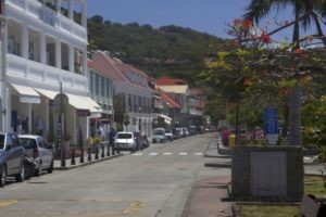 The fashionable shops along Rue de la Republique in Gustavia, St