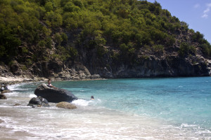 The far end of Shell Beach is usually less crowded and serene.