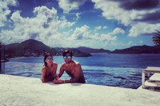 Olivia Palmero and friend at WIMCO Villa WV LPS, St Barths
