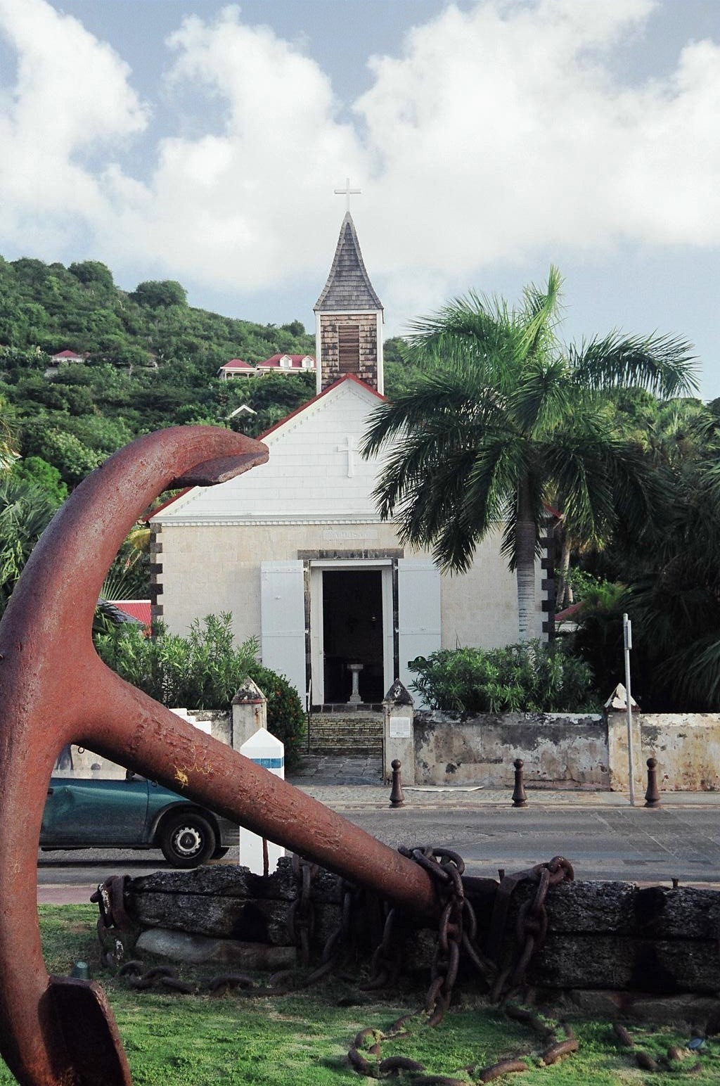 The Anglican church in the center of Gustavia, St Barths