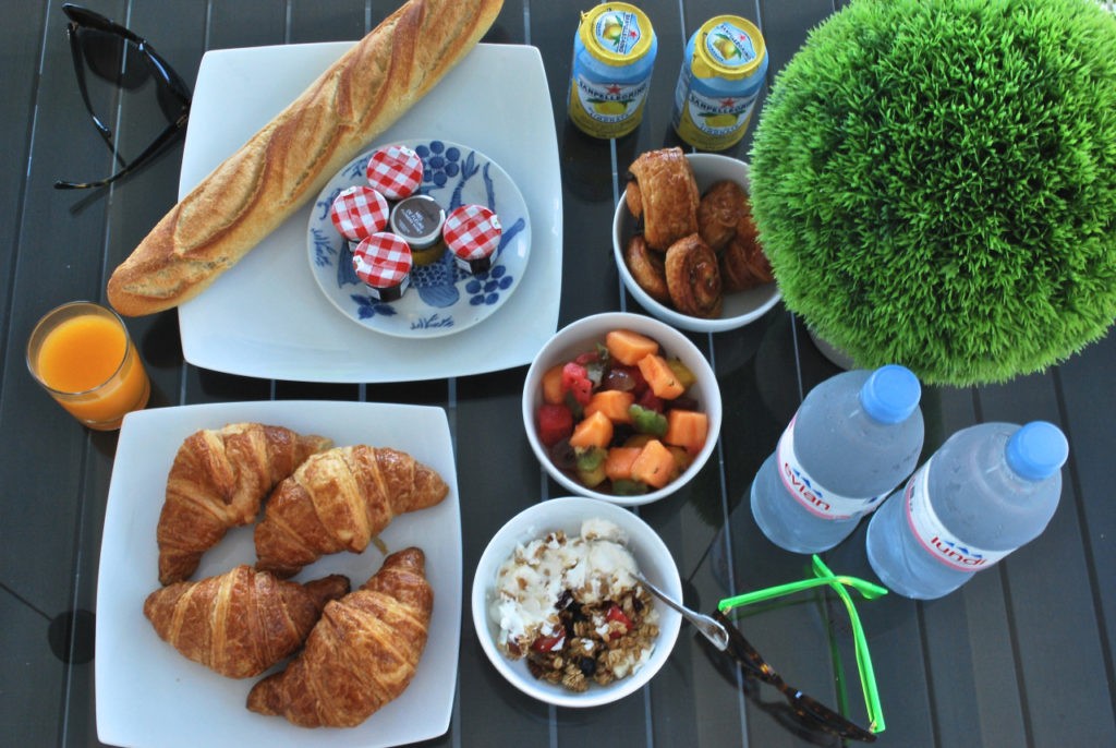 EVERY MORNING AT OUR VILLA WE HAD FRESH FRUIT, CROISSANTS & BAGUETTE FROM MAYA’S TO GO.