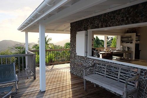 Open air kitchen view from Villa BBA.