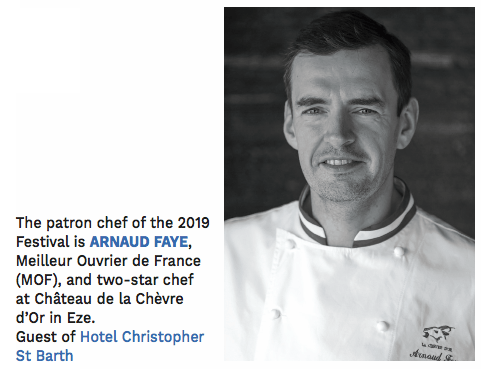  Arnaud Faye, The patron chef of the 2019 Festival